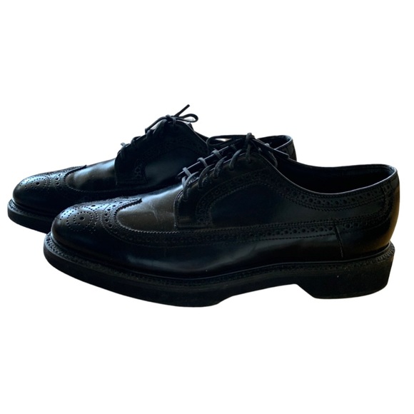 Hanover Black Leather Wingtip Shoes - Picture 3 of 6
